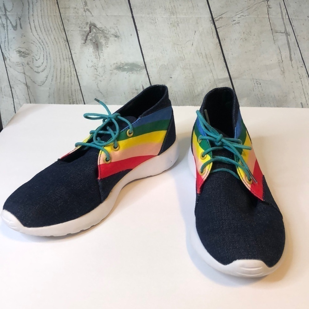 YRU Beam Hi Denim Shoes Sneakers Rainbow 9